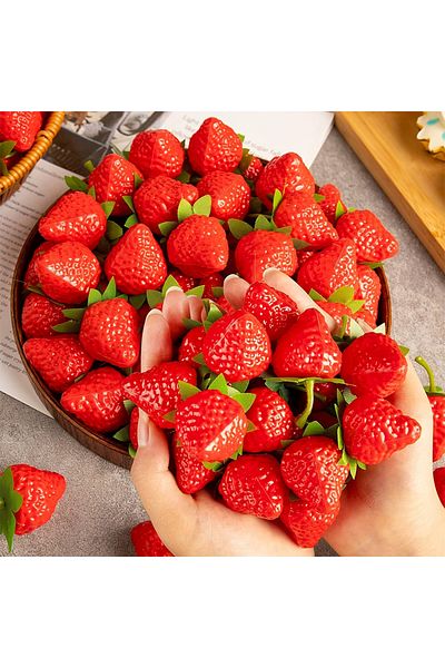 Choice 10Pcs Red 10/20Pcs Artificial Strawberries Fake Fruit for Home Party Decor Photography Prop Holiday
