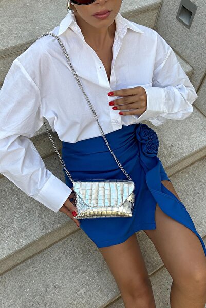 Bipanya Geantă de umăr pentru femei cu model Clarke Croco - Curea cu lanț lung BP-4822O