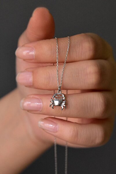 Papatya Silver 925 Ayar Gümüş Rodyum Kaplama Yengeç Kolye