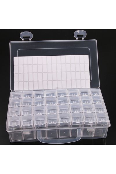 Choice as Shown 32 Grids 1pc 28/32/48/56/64 Slots Plastic Storage Box, DIY Diamond Painting Beads Charms Je