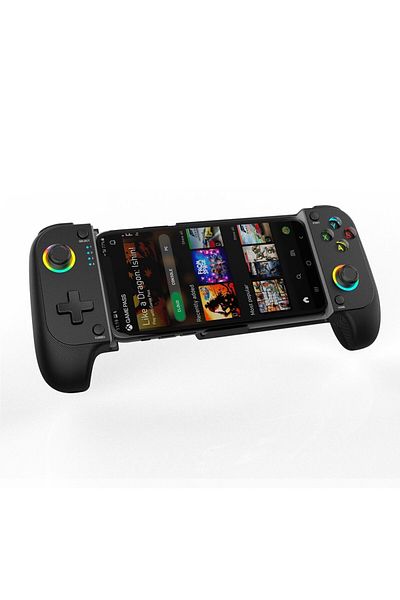 Choice Black Mobile Game Controller for iPhone and Android with RGB Light,Support Play PS Remote Play, Xbox