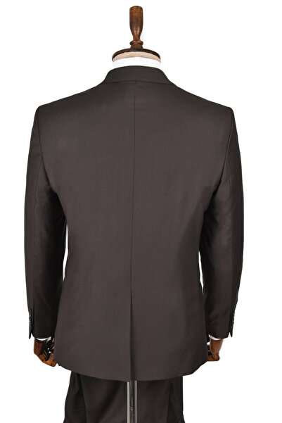 Rizz up Men's Brown Pocket Piping Double Button Single Slit 2-Piece Suit 2300464