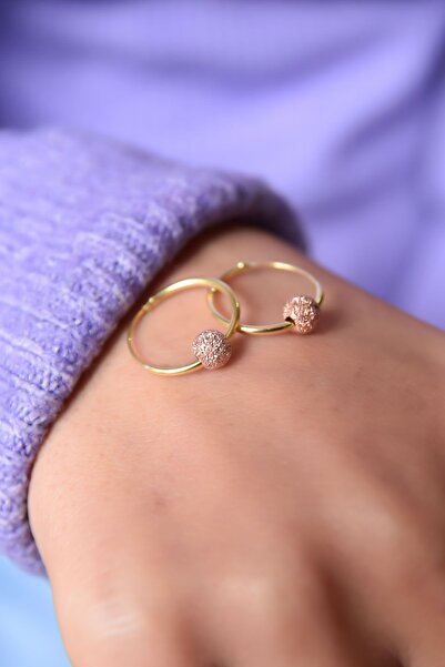 Papatya Silver 925 Ayar Gümüş 2 Renk Dorika Toplu Halka Küpe