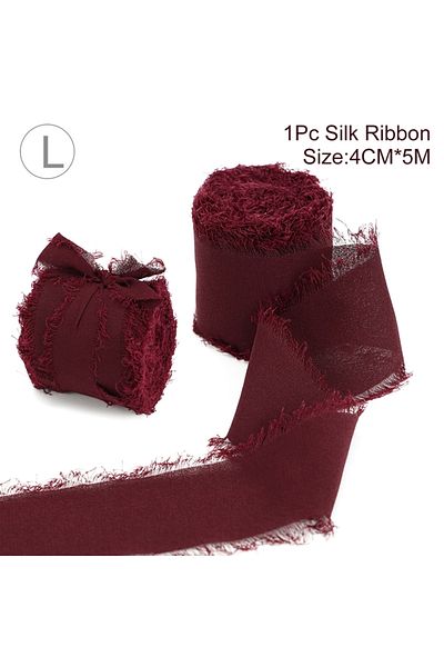 Choice 4cmx5m style 12 5M Handmade Frayed Edged Satin Chiffon Silk Ribbon For Wedding Invitation Wrapping B