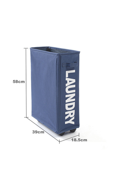 Choice Navy Laundry Basket with Wheels Large Capacity Yoga Mat Storage Basket...