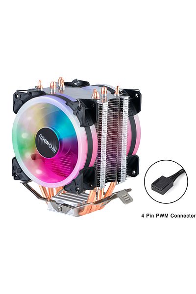 Choice مبرد وحدة المعالجة المركزية A-RGB Am4-am3 بمروحتين و4 دبابيس مع مصباح X99 مشعاع 90 مم 4 دبابيس Iwongou 4 أنابيب حرارية للكمبيوتر 4p