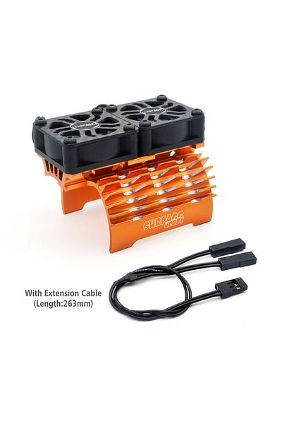 SURPASS HOBBY 40-42mm Orange Surpass Hobby Rocket Metal Motor Cooling Fan 40mm Double Cool Fans Heat Sink for 1/5