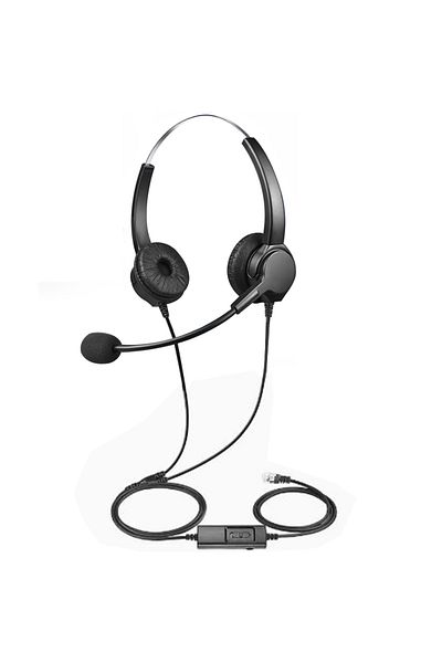 Choice Binaural Corded Telephone Headset with Microphone Call Center Telephone Headphones Noise Cancelling