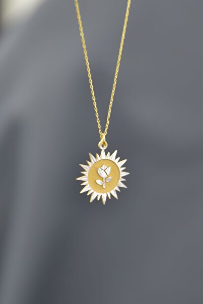Papatya Silver 925 Ayar Gümüş Gold Rodyum Kaplama Lale Kristal Kesim Güneş Pl...