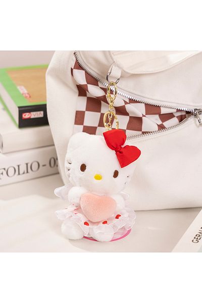 Choice Hello Kitty 12cm Sanrio Hello Kitty Kuromi Melody Pachacoo Cinnamoroll Stuffed Toys Pendant Cute Plu