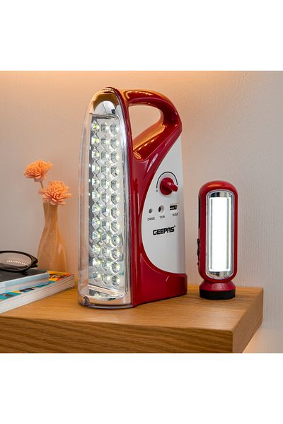 Geepas Portable 36 Pcs Led & 200 Hour Working Rechargeable Lantern with Torch | Extended Battery Life