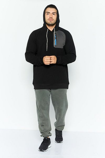 Avalanche Men Sportswear Fit Textured Long Sleeves Outdoor Sweatshirt, Black