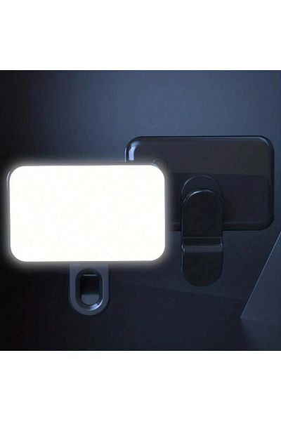 Hoopet 0-5W Portable Mini Selfie Fill Light Rechargeable 3 Modes Adjustable Brightness Clip On For Phone, L