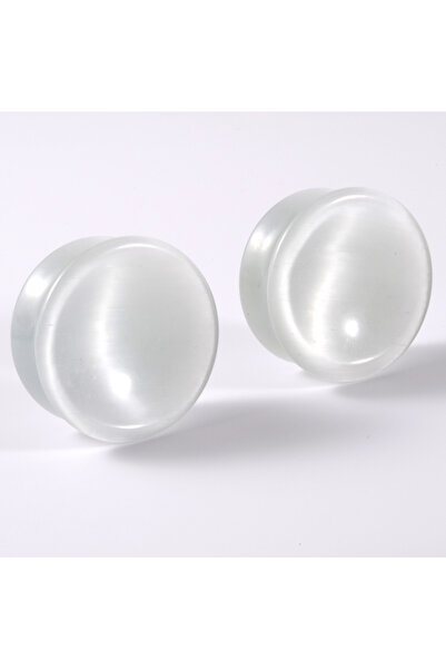 Choice زوج واحد من سدادات الأذن المقعرة ذات عين القطة البيضاء مقاس 10 مم بتصم...