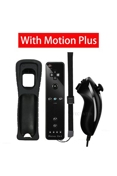 TECTINTER BKBK With MP 1 pair Remote Compatible Nintendo Wii Console Wireless Gamepad Controller Nunchuck Remo