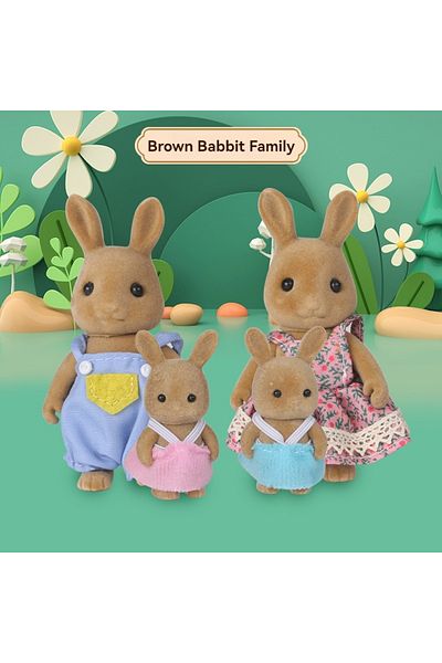 Choice Brown Rabbit Family Forest Animal Family 1/12 Dollhouse Furniture Bedroom Kitchen Bathroom Set Minia