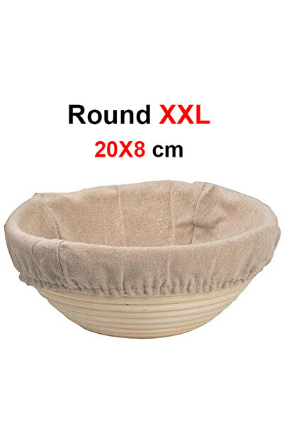 Choice سلة خبز دائرية من الخيزران UPORS مقاس 20 × 8 بوصة، مصنوعة من الخيزران الطبيعي، لتخمير العجين المخمر