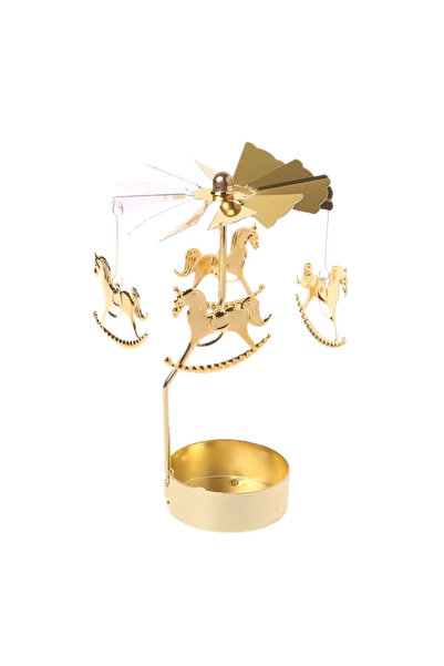 Choice حامل شموع دوار معدني قطعة واحدة من Carousel لعيد الميلاد وحفلات العشاء...