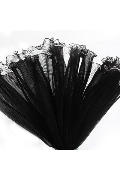 Choice Silver Edge Black 28cmx4yard Flower Wrapping Paper Pearl Wave Yarn Flower Packaging Lace Mesh Floris
