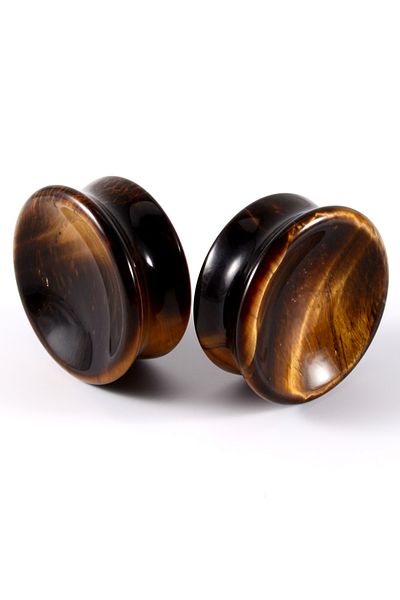 Choice 8mm Yellow Tiger Eye 1Pair New Design Amethyst Tiger Cat Eye Howlite Crystal Stone Concave Ear Plug