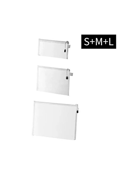 Choice 3 قطع-SML 3 قطع حقيبة شبكية بسحاب A4A5A6 حقيبة ملفات مقاومة للماء بسحاب حقيبة مكياج حقيبة لوازم مكتب المدرسة