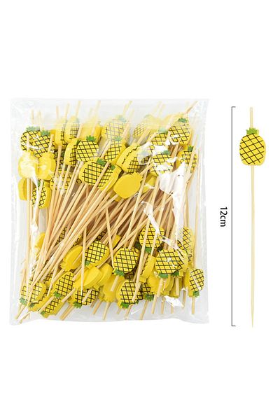 Choice B02 100pcs Disposable Bamboo Skewer Hawaiian Flamingo Pearl Cocktail Picks Buffet Food Fruit Forks F