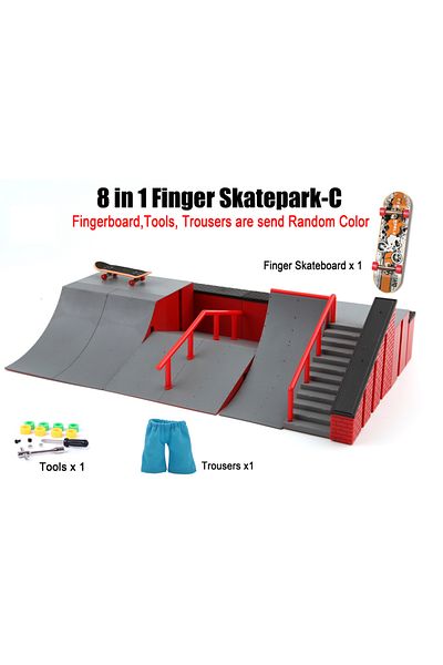 Choice 8C Finger Skateboard Big Scene DIY Mini Park Finger Skatepark Ramp Track Stairs Venue Combination In