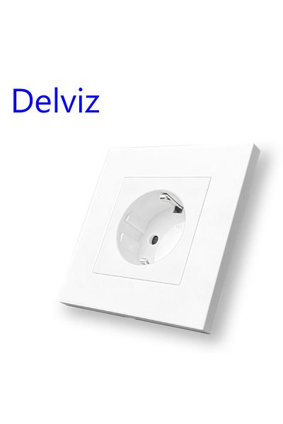 Choice White Delviz 16A Wall Power Outlet, White High strength PC Panel, AC 110V-250V, Household Embedded E