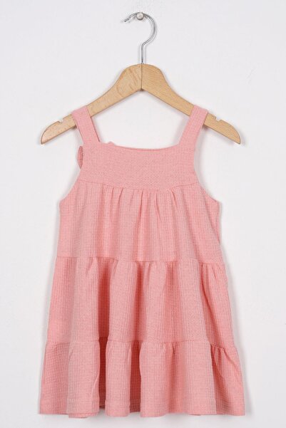zepkids Ροζ χρωματιστό κοριτσίστικο φόρεμα - Λεπτομέρεια με φιόγκο