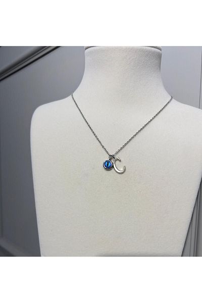 Store C Letter Necklace - Evil Eye Beaded Letter Chain