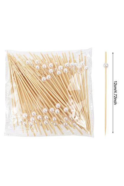 Choice C03 100pcs Disposable Bamboo Skewer Hawaiian Flamingo Pearl Cocktail Picks Buffet Food Fruit Forks F