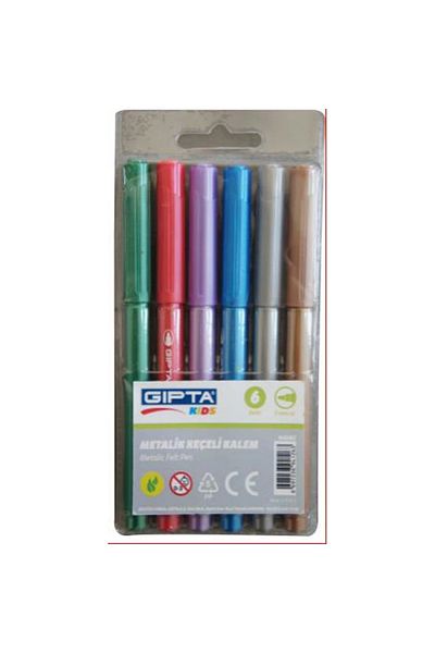 Gıpta Felted Paint Pen with PVC Bag - 6 Metallic Colors K4040