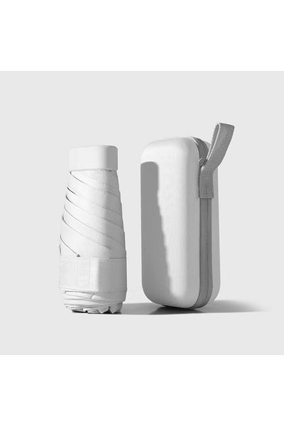 Choice WHITE Mini Umbrella Capsule Umbrella Sunny and Rainy Dualuse Rainproof Sun Protection Outdoor Travel