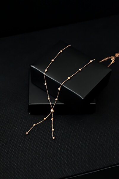 Papatya Silver 925 Ayar Gümüş Rose Kaplama Dorika Toplu Zincir Kolye