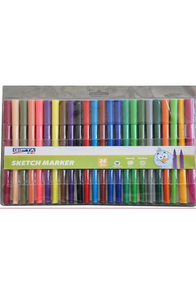 Gıpta Sketch Marker Brush Tip + Fineliner with PVC Bag - 24 Rnk