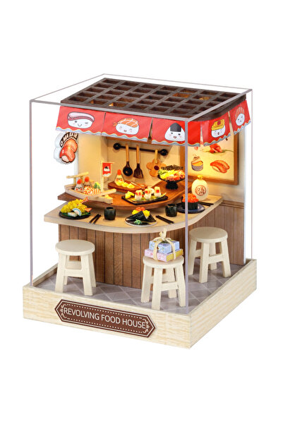 Choice QT088 مع غطاء منزل دمية مصغر صغير DIY مجموعة منزل صغير مع غطاء أثاث صن...