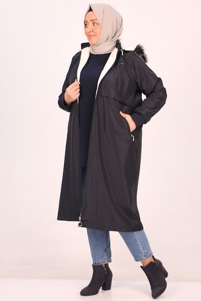 Eslina 33105 Bondit Cap μεγάλου μεγέθους με γούνα εσωτερικά - Navy Blue