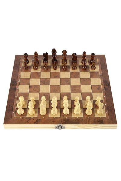 Choice 24 x 24CM 3 in 1 Foldable International Chess, Folding Wooden Portable Chess Game Board, Wooden Ches