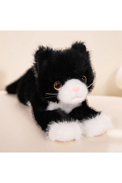 Choice 40cm Including tail white black New Cute Simulation Cat Plush Toys Soft Stuffed 5 Colour Kitten Mode
