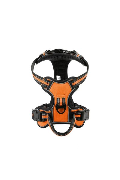 Choice S Orange Adjustable Nylon Dog Harness Vest Reflective Soft Breathable No Pull Dog Harness Pet Harnes