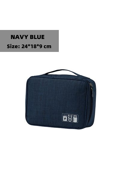 Choice NAVY BLUE Travel Electronic Digital Storage Bag, Multifunctional High-capacity Earphones, Data Cable