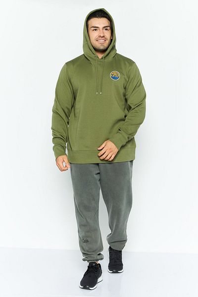 Esprit Men Long Sleeve Brand Logo Hoodies, Green