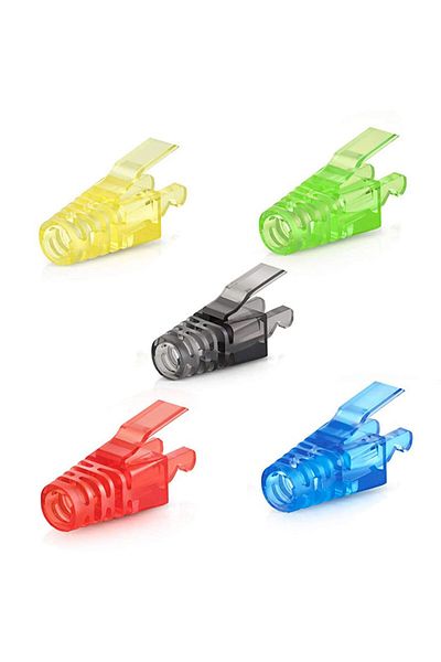 ZoeRax 50 قطعة من موصلات تخفيف الضغط الملونة ذات الخمسة ألوان من ZoeRax RJ45 CAT6 كابل إيثرنت كابل LAN Co