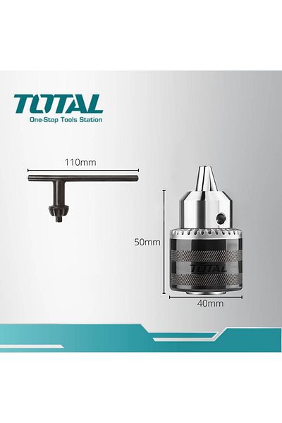 TOTAL 13mm Keyed Drill Chuck with SDS Adapter - Heavy-Duty, Durable, Secure Grip