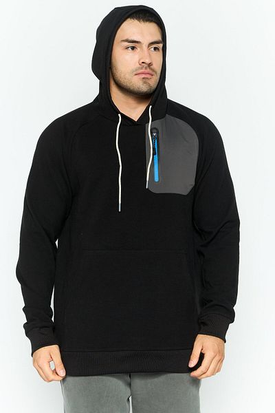 Avalanche Men Sportswear Fit Textured Long Sleeves Outdoor Sweatshirt, Black