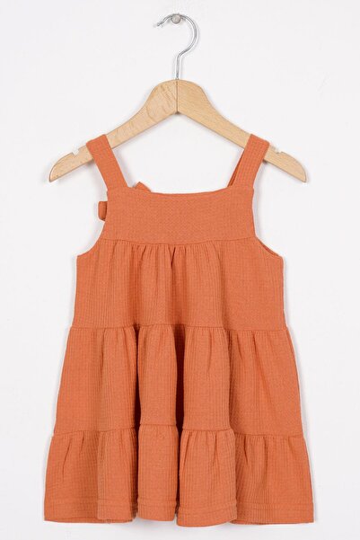 zepkids Φιόγκος Λεπτομερές Κοριτσίστικο Φόρεμα Χρώμα Πλακάκι