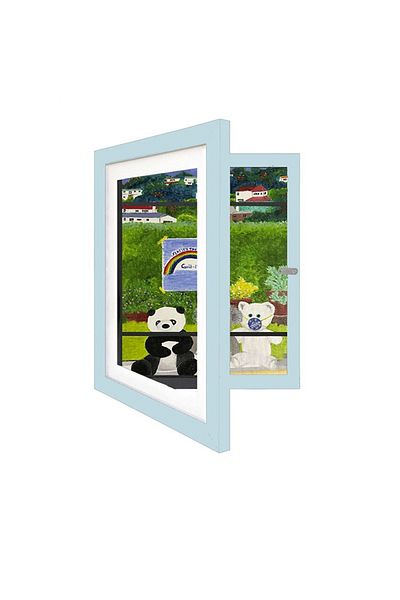 Choice Blue A4(24X33CM) Children Drawing Frame A4 Wooden Poster Frame For Walls Children's Art Frame Change