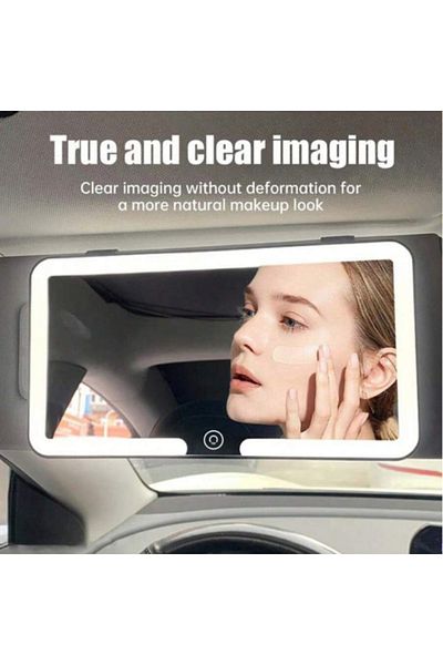 Choice WHITE HD Mirror Car LEDMakeup Mirror Three Gear Adjustment Sun Visor Plate Interior RearMirror Dimma