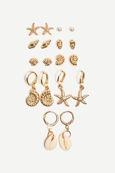 Bershka 9'lu deniz temalı küpe seti - Signature Edition