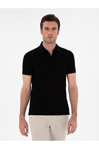 Cacharel تي شيرت أسود أساسي بقصة ضيقة 50284769-VR046